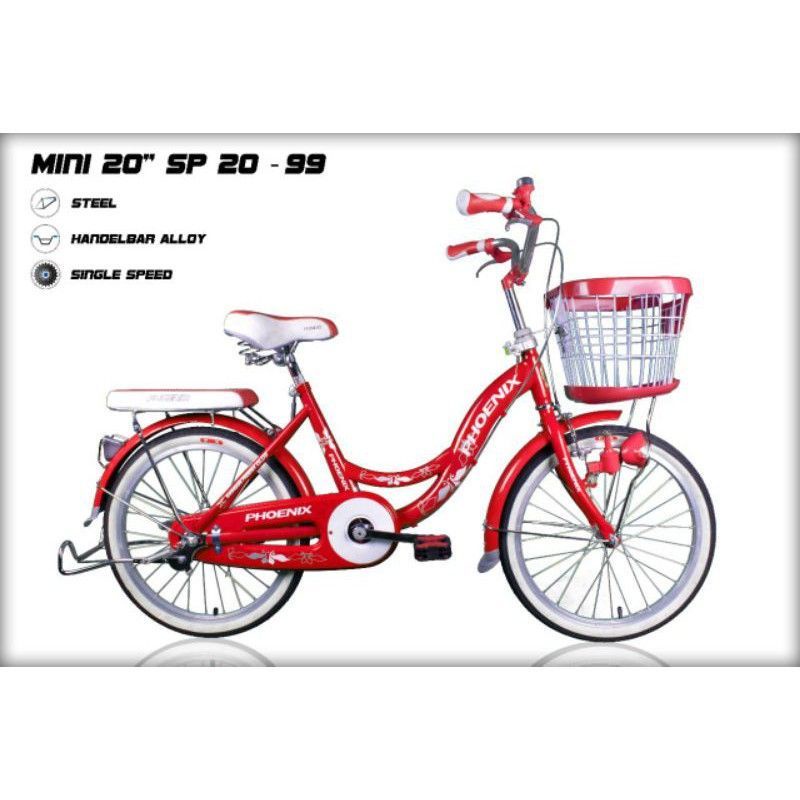 sepeda perempuan mini 20 inch unity/phoenix sp-20-99/unity minicorn/platinum diva/lisela/starlight n