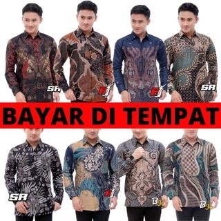 Batik Pria Lengan Panjang BATIK AZMIL HRB026 motif KERATONAN size M L XL XXL Reguler BW 246 BS ADS IKL