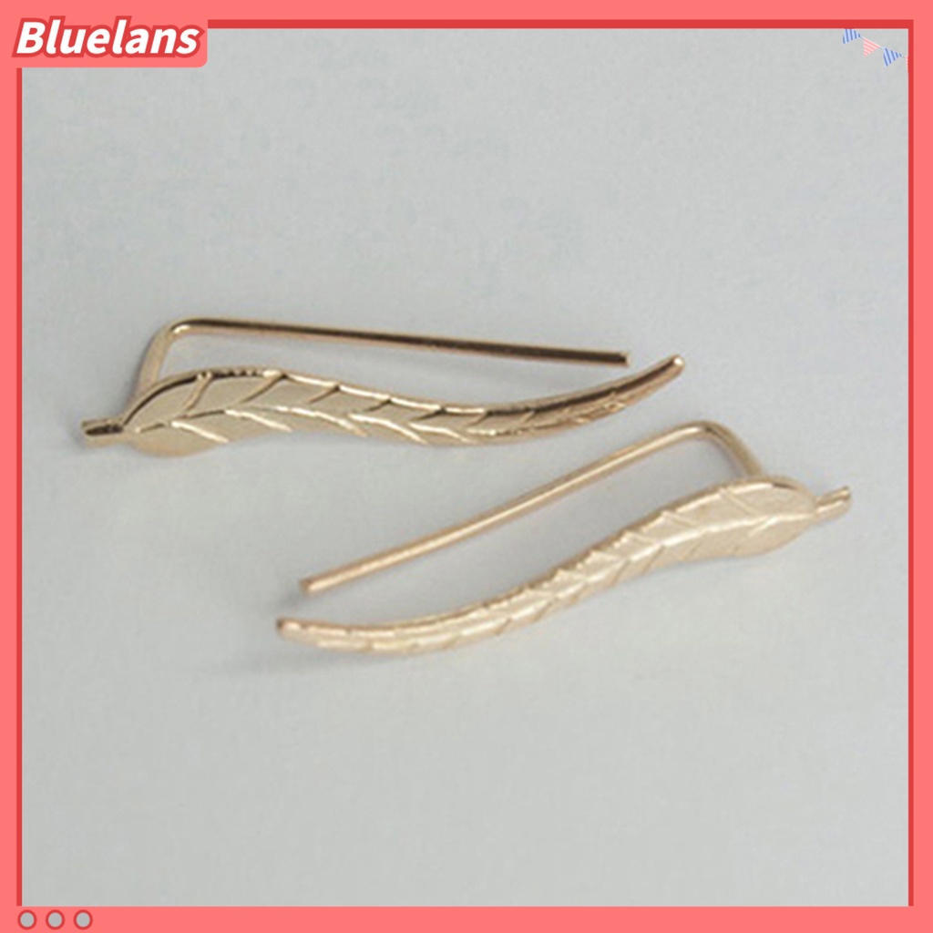 Bluelans 1 Pair Ear Stud Leaf Shape Exquisite Alloy Fashion Stud Earring for Women