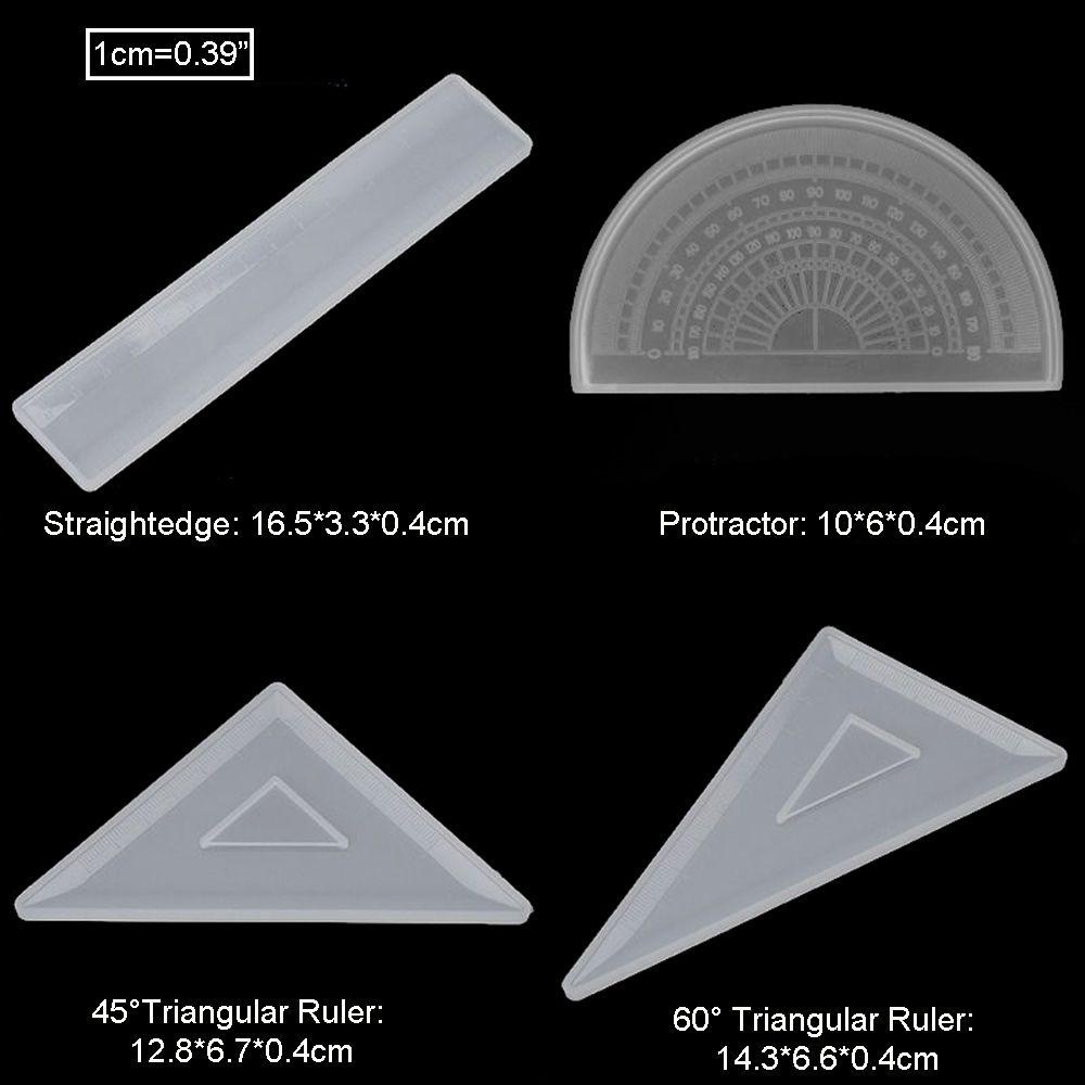 Preva Penggaris Cetakan Resin Lem Kristal Penggaris Segitiga Busur Derajat Membuat Alat
