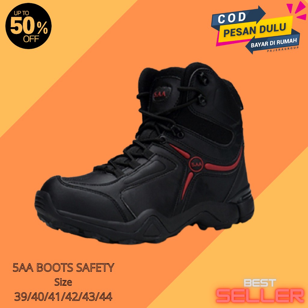 Sepatu Pria Delta Tactical 5AA Low Boots Sefty Hitam 6'Inci Sepatu Hiking Touring Outdoor