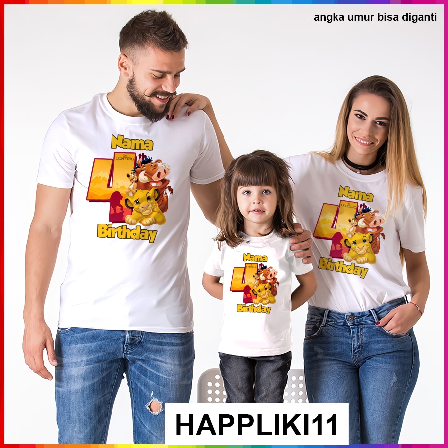 Baju Kaos ANAK DAN DEWASA LION KING SINGA COUPLE (FREE NAMA)