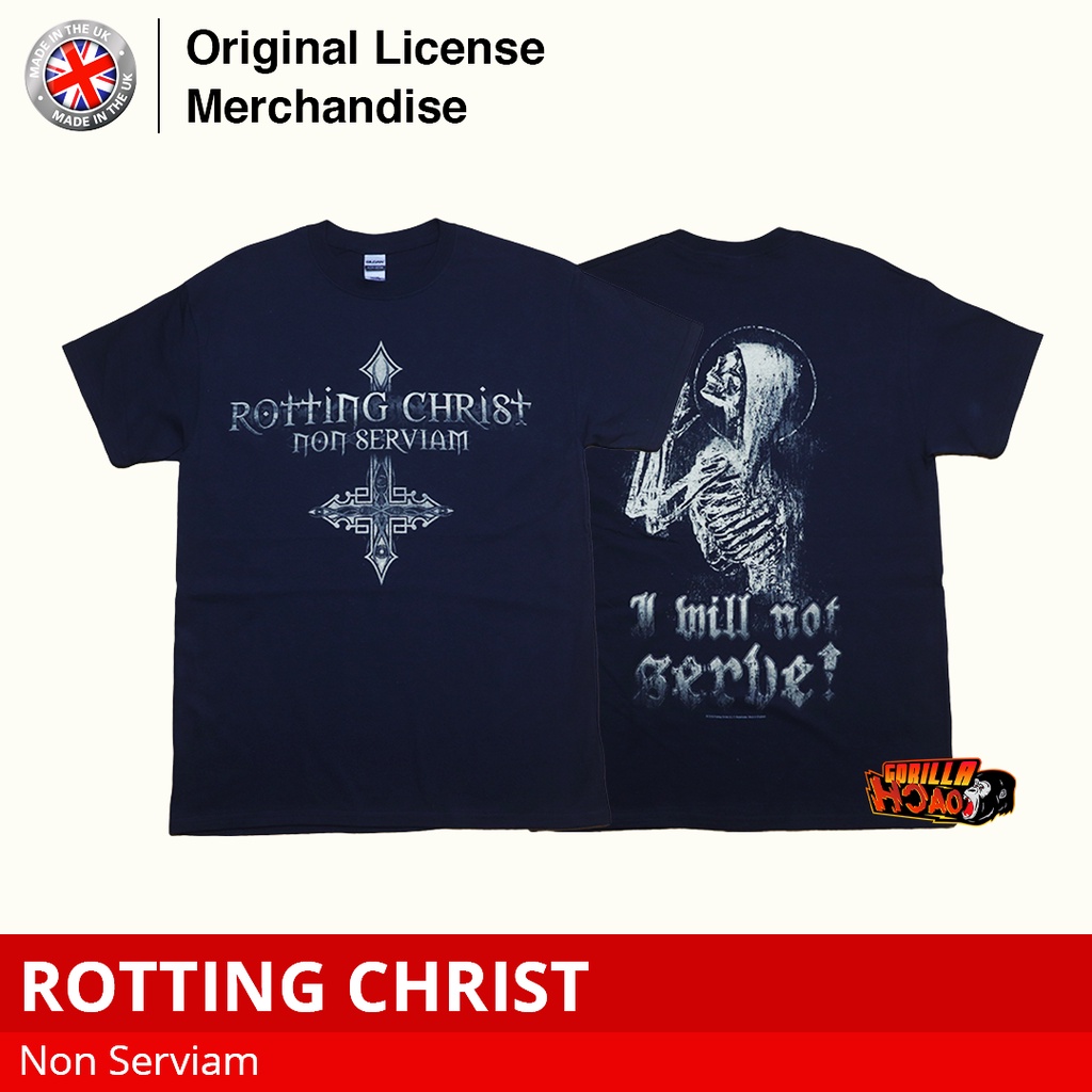 Kaos Short Sleeve Band ROTTING CHRIST Razamataz Back Print Non Serviam