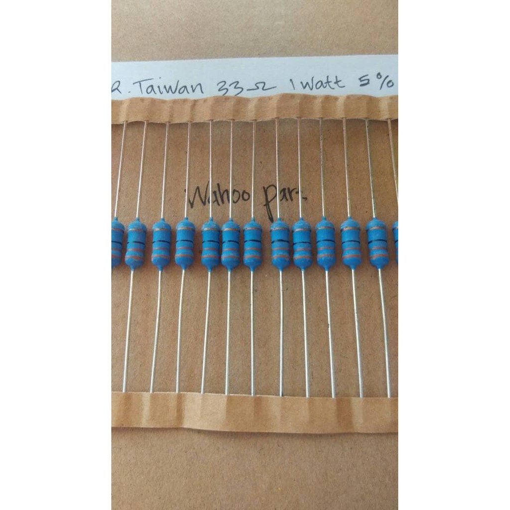 Resistor 33 ohm 1 watt 5% taiwan harga (10 pcs )