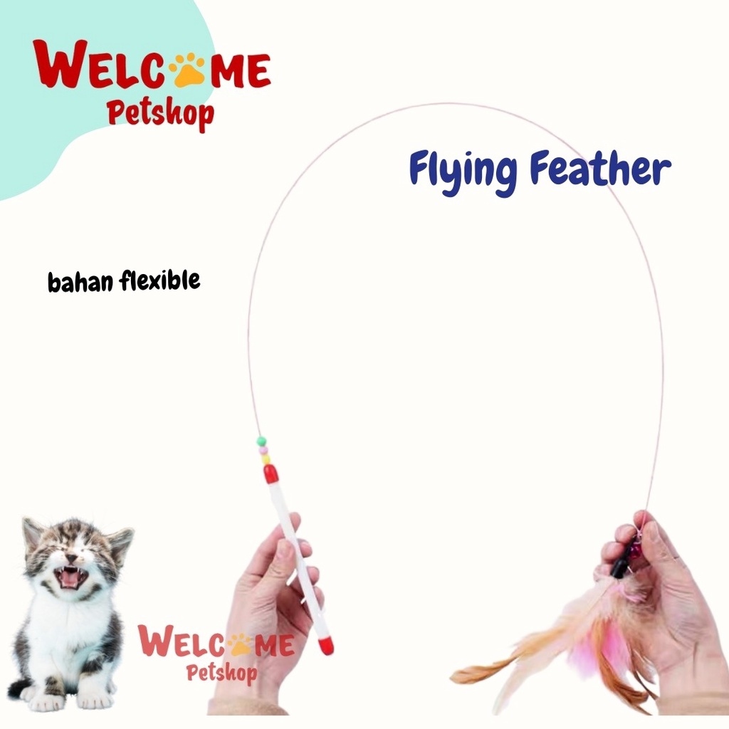 Flying Feather / Mainan Tongkat Kucing / Mainan Bulu Kucing