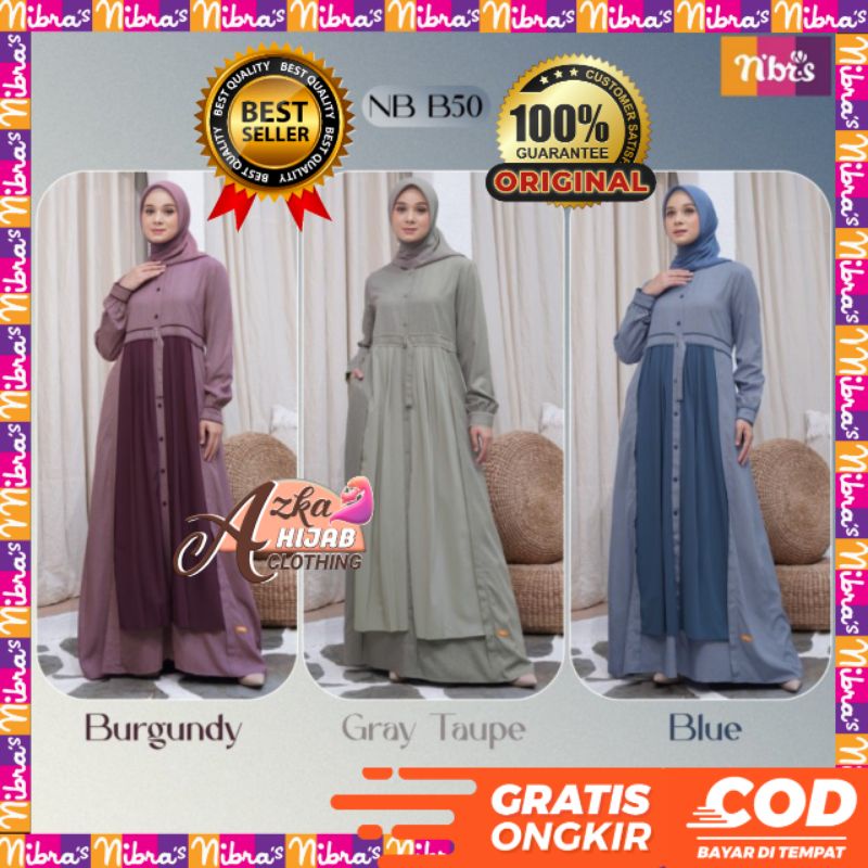 BAJU GAMIS TERBARU 2022 / GAMIS NIBRAS NB B50 / GAMIS SIMPLE ELEGAN / GAMIS MODERN / DRESS CANTIK / 