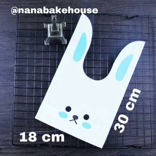 10pcs plastik rabbit souvernir ultah /goddie bag Large bisa untuk snack