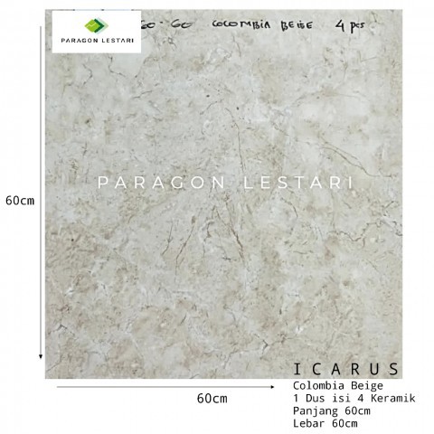 KERAMIK ICARUS 60/60 COLOMBIA BEIGE KWALITAS EXTRA
