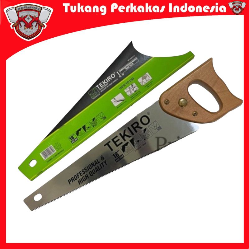 TEKIRO GERGAJI TANGAN GAGANG KAYU 20INCH 3 MATA