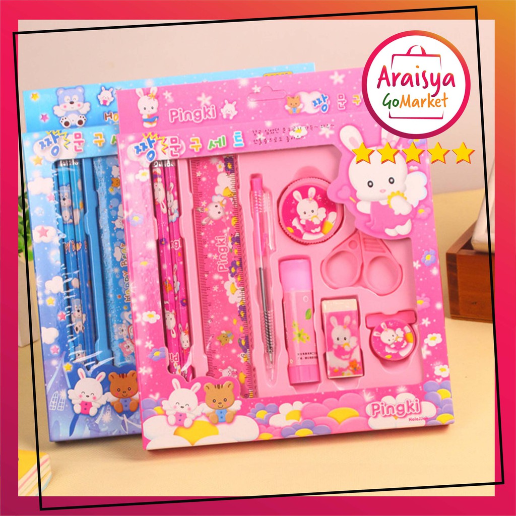 

NEWSALE" [ 9 Pcs ] Paket Alat Tulis Anak Korean Stationery Set Pensil Pulpen