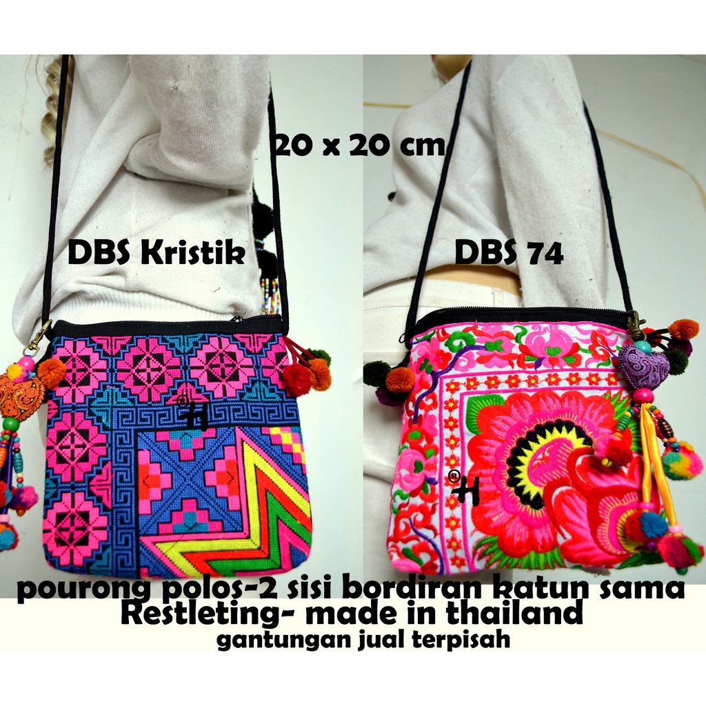 tas bordiran import/tas thailand/tas slempang/tas etnik/clutch/tas pingang/dompet/tote bag/top handl