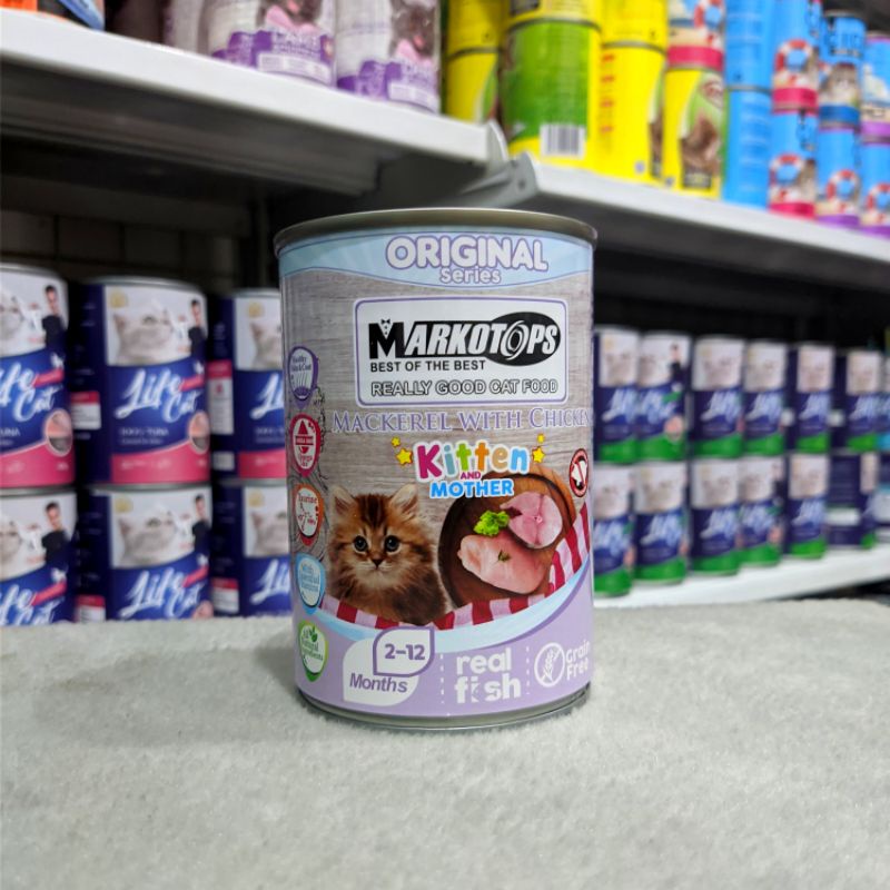 Markotops Kaleng Kitten & Mother 400gr - Mackerel with Chicken