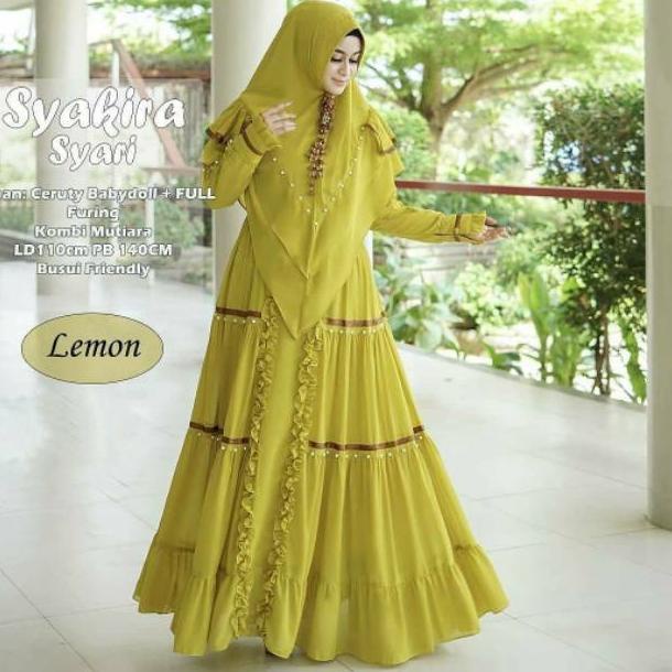 [PRODUK SRTNB] Baju Gamis Syari Set Hijab Ceruty 2022 syakira Gamis setelan Wanita Lebaran mewah pre