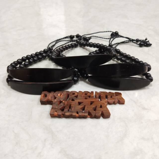 ( SUPER MURAH ) Grosir 5 pcs gelang kokka kaukah kaokah fukakah koka plat polos hitam