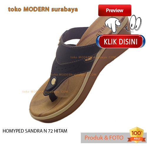 HOMYPED SANDRA N 72 HITAM sandal wanita casual wedges sandal jepit