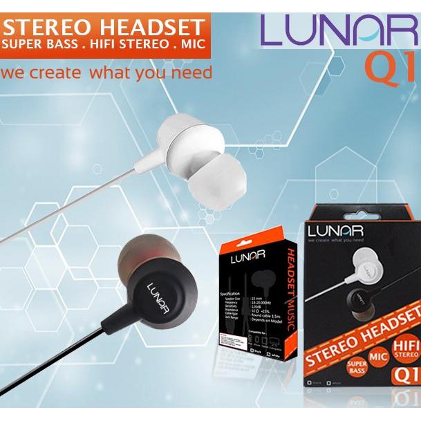 termurah headset lunar q1 - hifi stereo super bass headset lunar q1 - hifi ster garansi