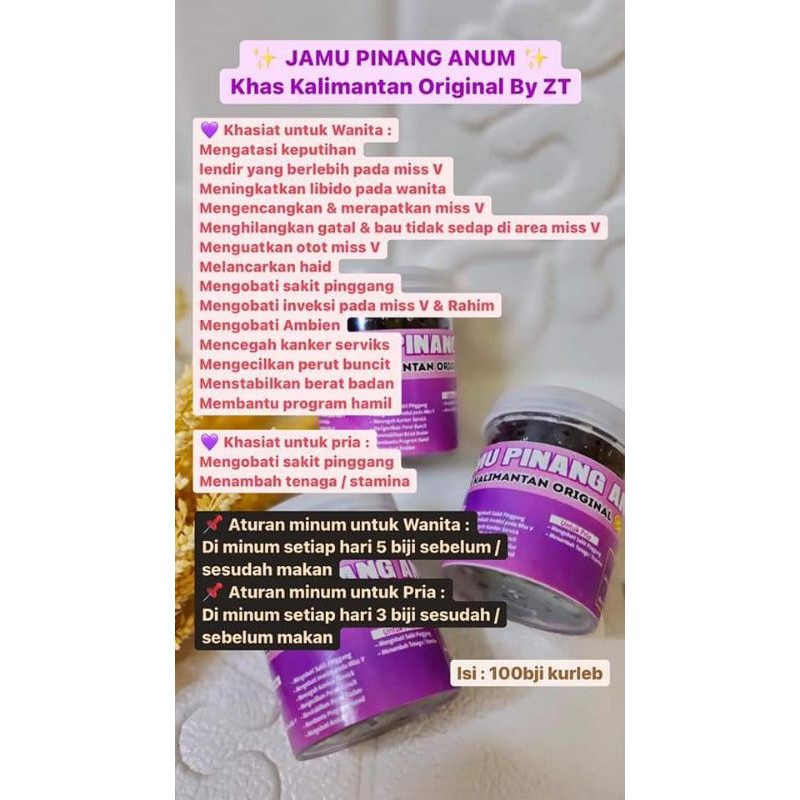 

Jamu pinang anum kembali perawan khas kalimantan ‼️Beli 2 dapat give‼️