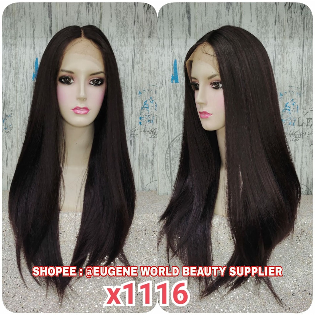 FRONT LACE WIG HALF LACE WIG FULL WIG LACE WIG WANITA PANJANG LURUS COKLAT WIG KOREA NATURAL X1116
