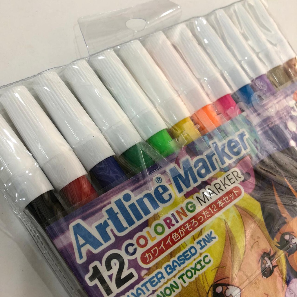 

SPIDOL KECIL 12 WARNA COLORING MARKER ARTLINE