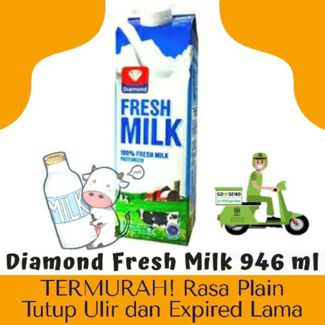 

PROMO TERMURAH & FREE ONGKIR! Diamond Fresh Milk PLAIN 946 ml - KEMASAN ULIR