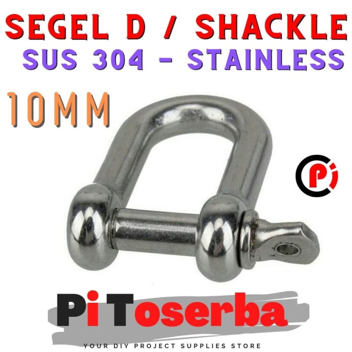 Segel D 10mm M10 SUS304 Stainless SHACKLE CLAMP SAMBUNGAN RANTAI SLING