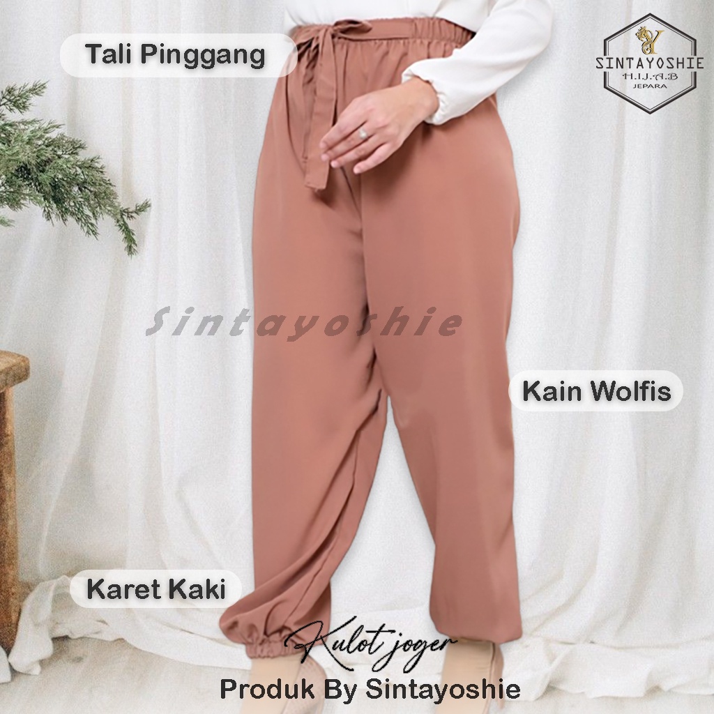 YURA PANTS JOGGER CELANA KULOT JOGER WANITA CELANA HARIAN MODEL KULOT RIBON JOGGER