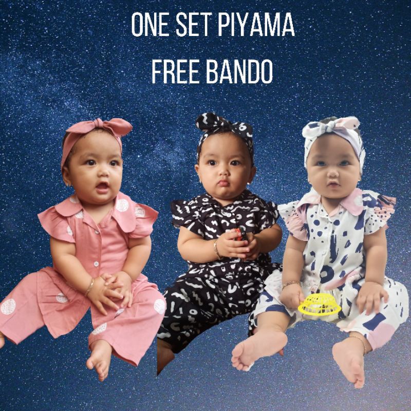 One Set / Piyama Bayi perempuan free Bando