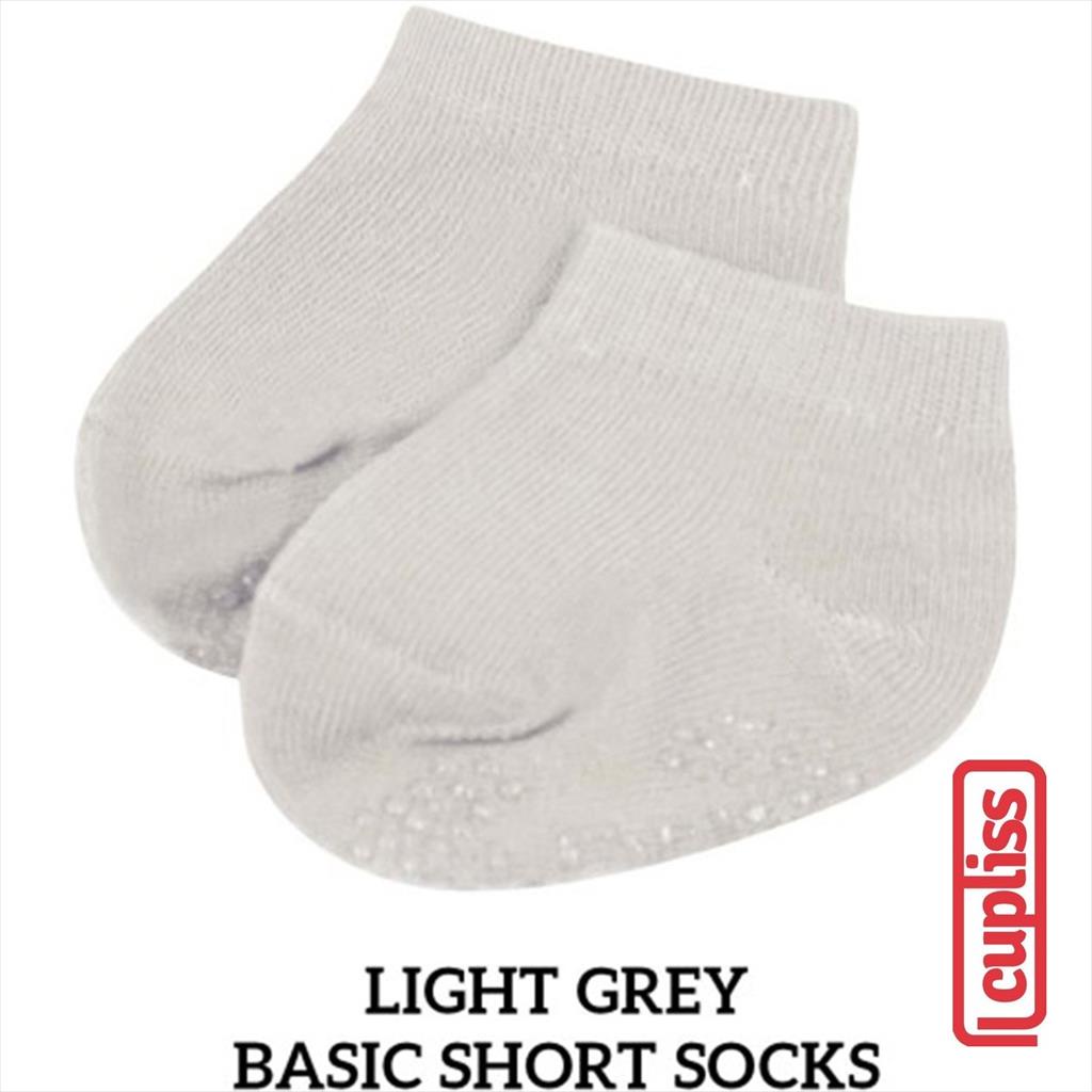 Light Grey Little Palmerhaus Basic Short Socks Kaos Kaki Bayi