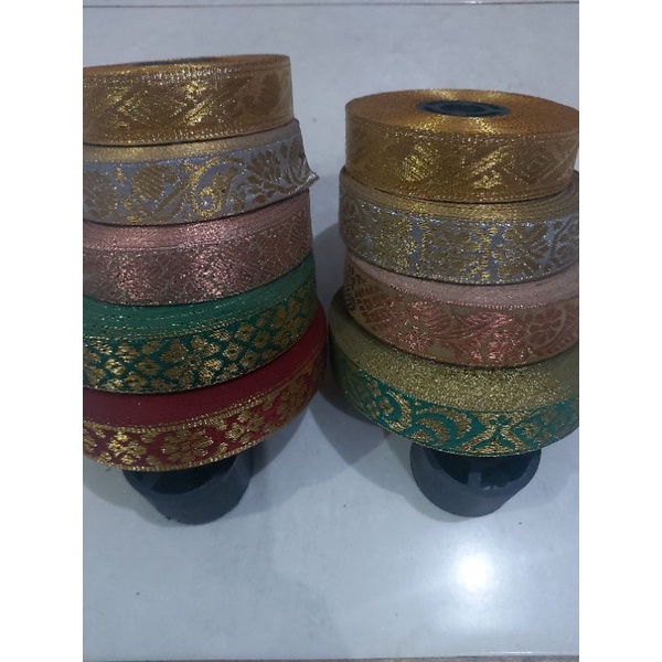 renda pita india benag emas dan silver