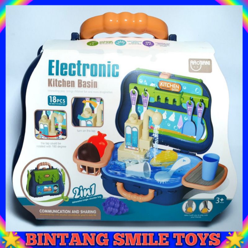MAINAN WASTAFEL ELECTRONIK MENCUCI PIRING KITCHEN / MAINAN ANAK WASTAFEL PROMO TERMURAH COD