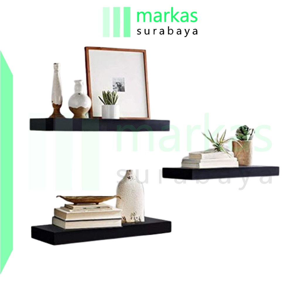 HL0114 Rak Dinding Ambalan Rumah 3 In 1 Rak Dinding Kayu Rak Gantung Dekorasi Rumah S1017