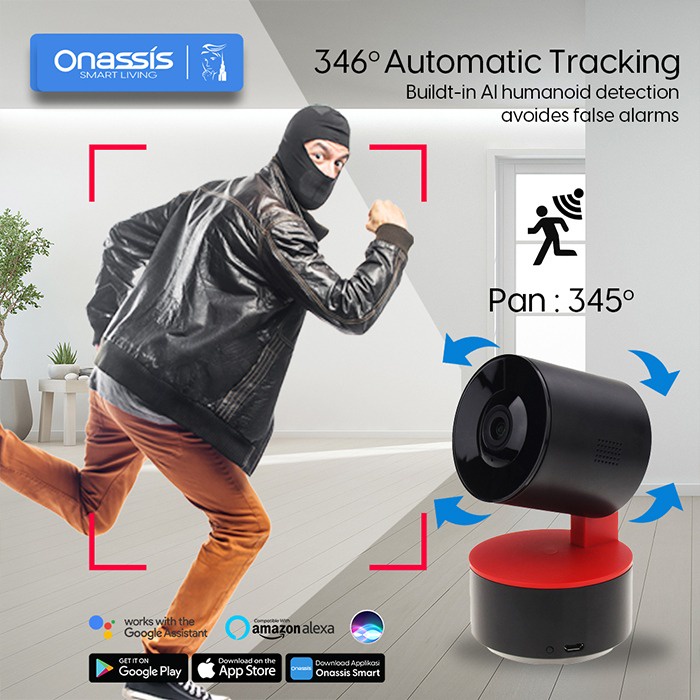 ONASSIS Smart Indoor Camera 359 IP Camera CCTV For Smart Home Pan/Tilt / CCTV INDOOR