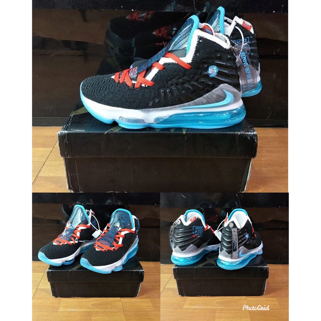 sepatu basket anak dewasa nike lebron 17 hyperblack jade gs kids youth