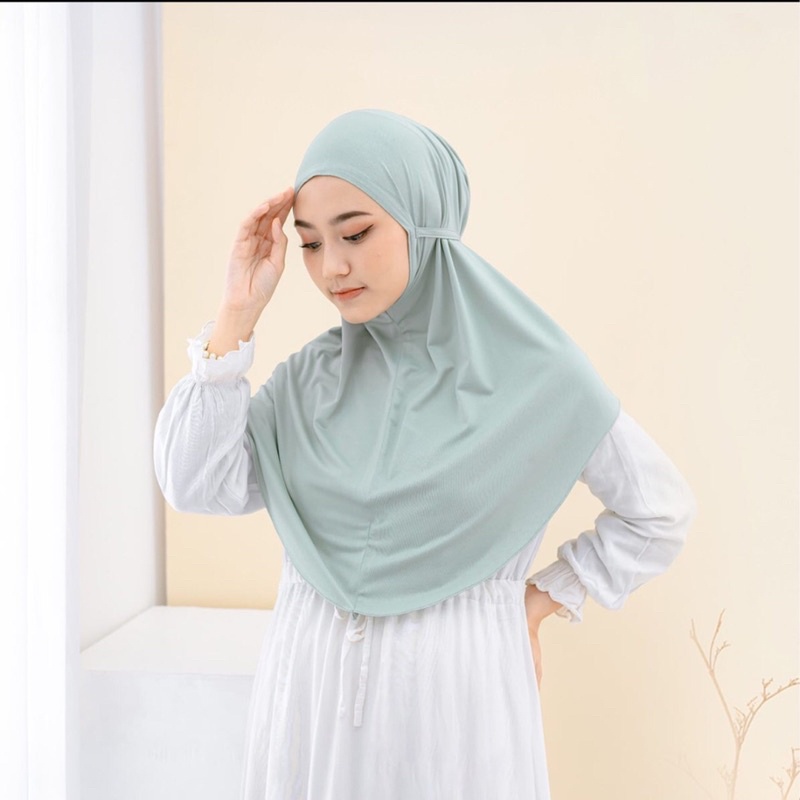 Hijab Bergo Maryam Jersey Tali Non Pad Ukuran M High Quality | Jilbab Instan Sorong Tali Non Pad (M)