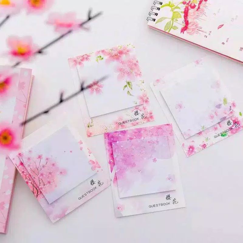 

STICKY NOTE MOTIF SAKURA / STICKYMEMO / MEMO / STICKYNOTES / KEBUTUHAN TULIS MENULIS / KERTAS