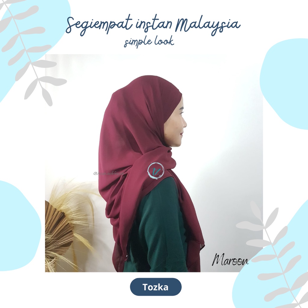 Segi Empat Instan Malay I Ikat Tali Ceruty BabyDoll Premium I Segiempat Segi Tiga Hijab Bando