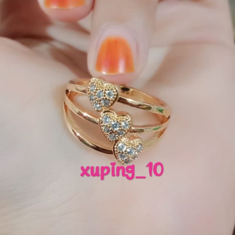 Cincin xuping lapis emas model love