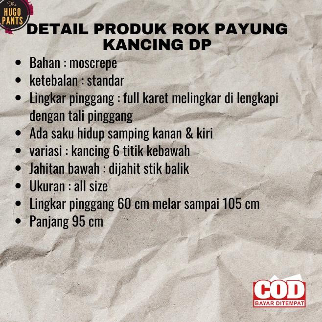 TERBARU 2.2 ROK PAYUNG PANJANG JUMBO BAHAN WANITA MUSLIM ROK PAYUNG KERJA KANCING DEPAN WANITA KEKIN