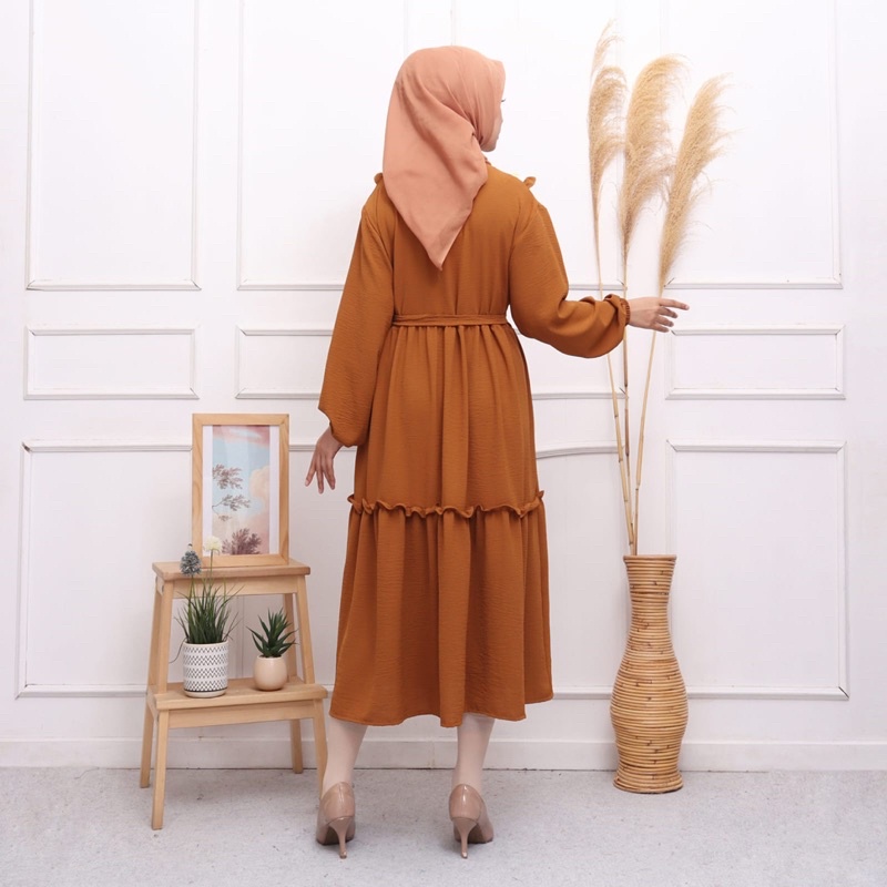 MIDI DRESS VIONA MIDI DRESS KERAH BORDIR MIDI BUSUI BUMIL MUSLIM