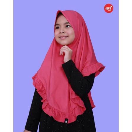 Jilbab Anak Afrakids Semarang Jilbab Ruffle Jilbab Instan Bergo Pink Fanta JR009