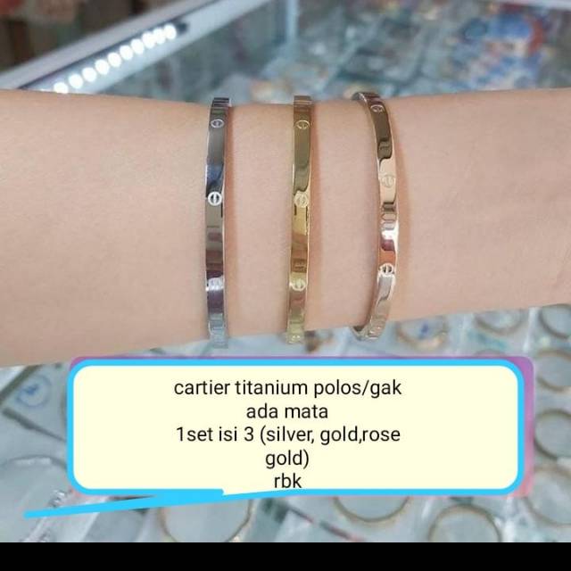 Gelang titanium tidak ada mata isi 3