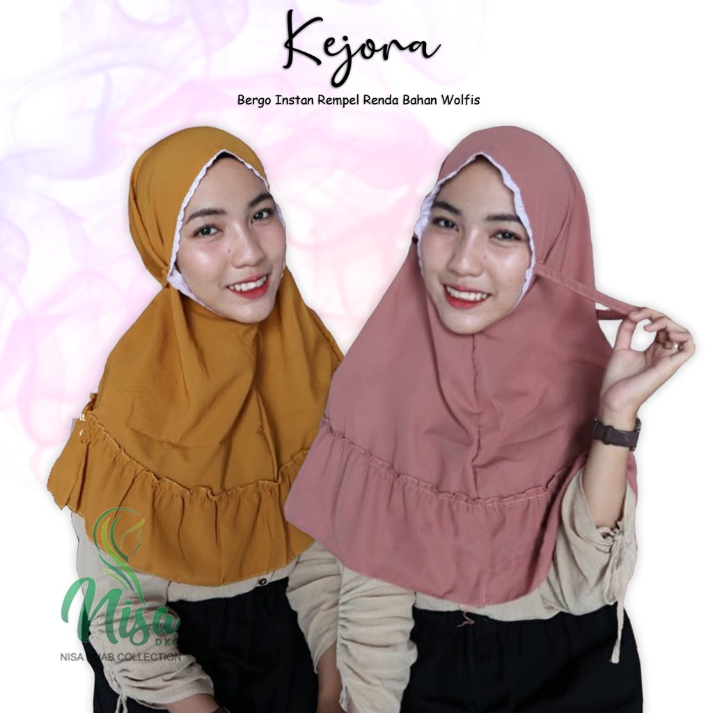 Bergo Kejora Renda Hijab Tali Wolfis Maryam Love