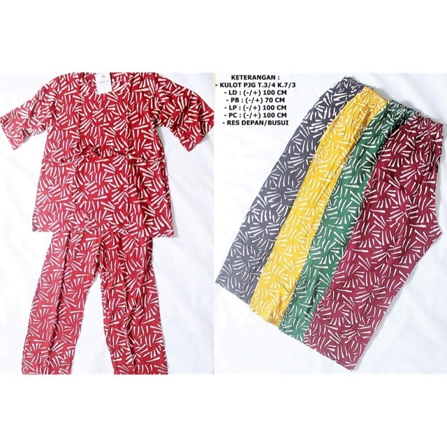 Piyama Batik Merk Three M Three-M