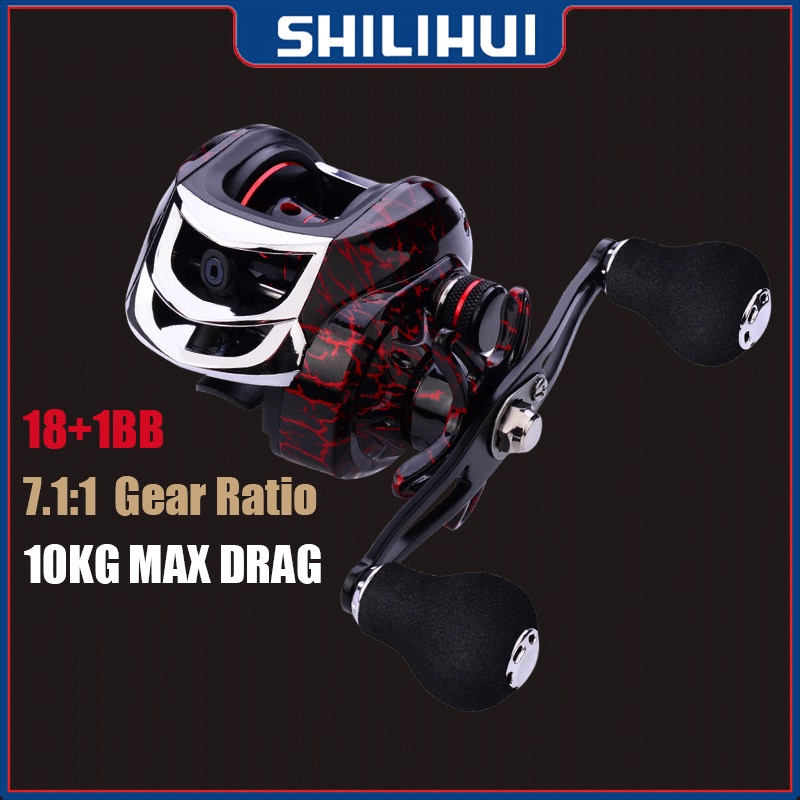 SHILIHUI Rel Casting 18+1BB 7.1:1 Katrol Reel Bc Casting Real Pancing Laut Alat Pancing