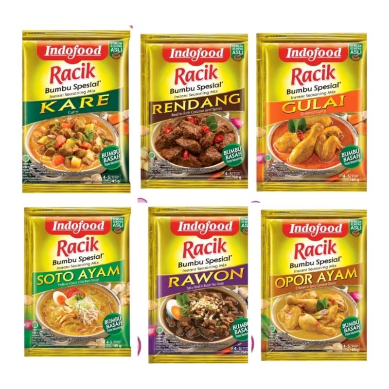 

Indofood Bumbu Instant 45Gr / Indofood Racik Bumbu / Indofood Bumbu Racik / Bumbu Racik Indofood / Bumbu Instan Racik Indofood / Bumbu Siap Saji / Indofood Opor Ayam / Indofood Gulai / Indofood Rendang / Indofood Kare