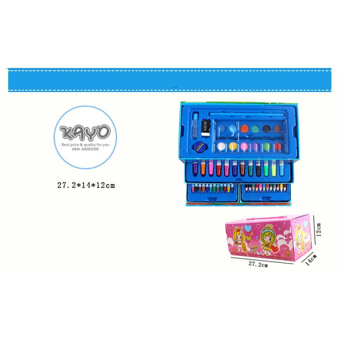 

54psc Pensil warna set Crayon Set spidol warna set Alat lukis cat air