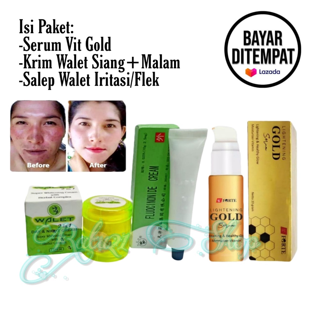 Paket 3in1 Skincare Walet Herbal/Krim Wajah Siang Malam+Salep Perawatan Flek Hitam Dan Penghilang Je