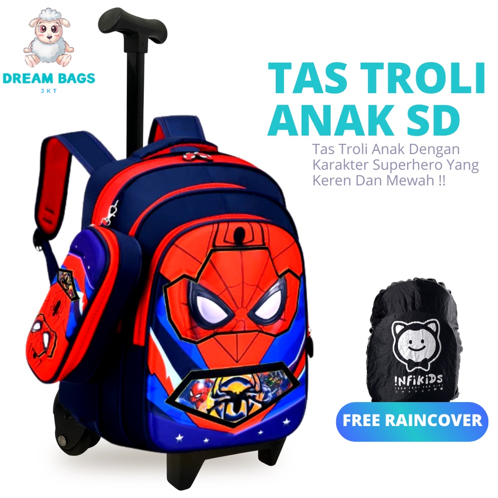 Ransel Troli Anak SD Karakter - Tas Troli Anak Laki Laki Karakter - Tas Troli Anak Laki Laki - Tas Koper Anak