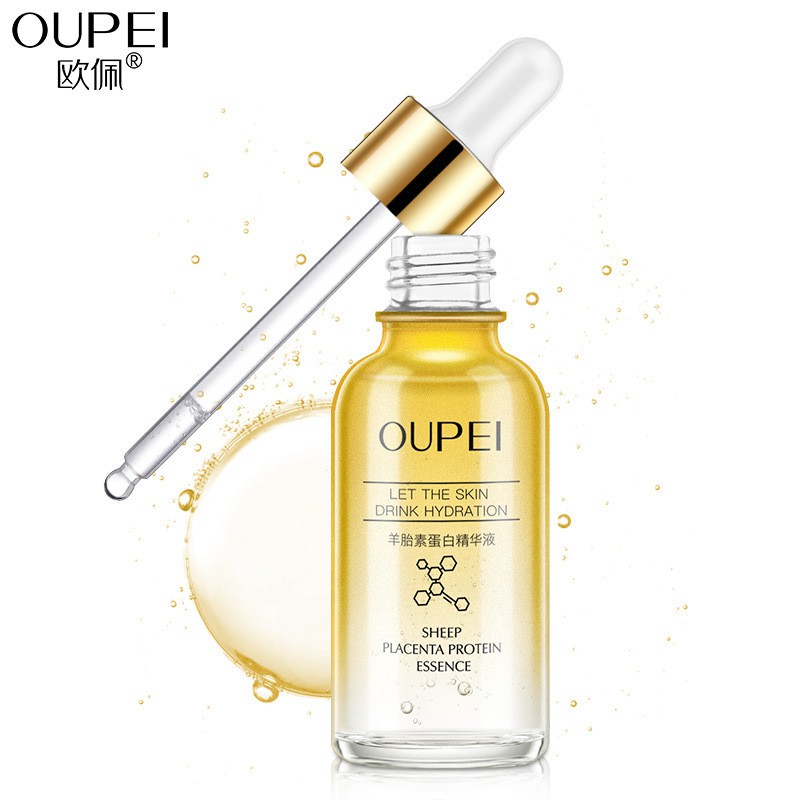 OUPEI SERUM SHEEP PLACENTA PROTEIN ESSENCE 30ML EYE ESSENCE WAJAH GLOWING EMAS HYALURONIC Collagen A