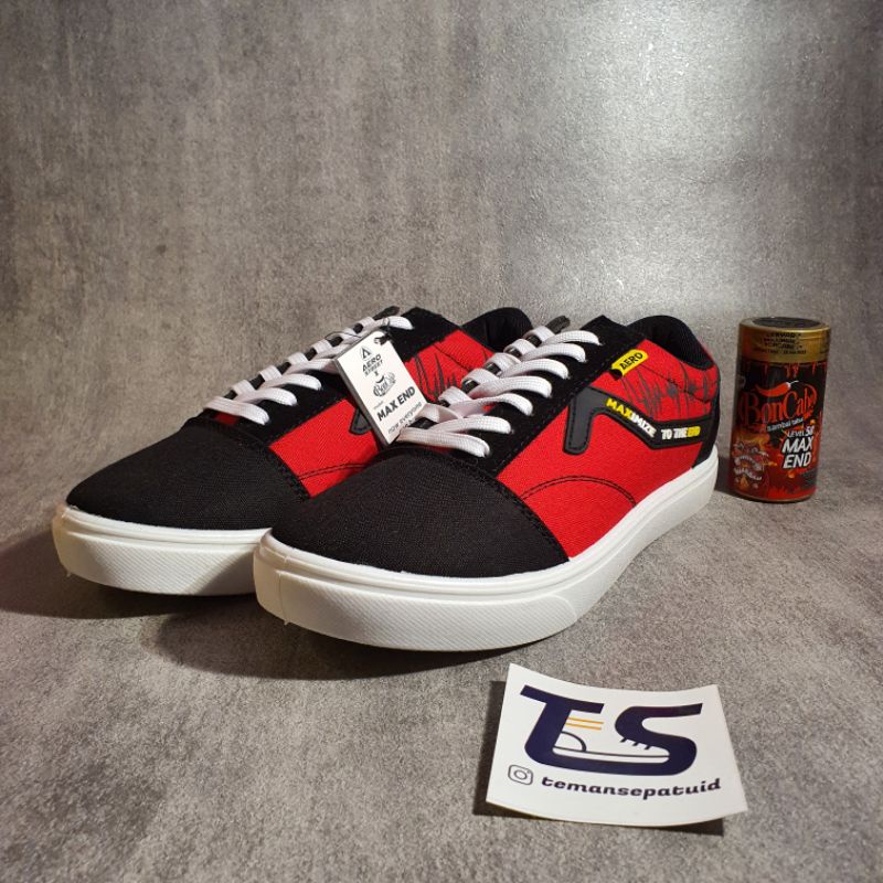 AEROSTREET X BONCABE / BON CABE MAX END MERAH HITAM - SEPATU SNEAKERS CASUAL SPORT PRIA WANITA ORIGI